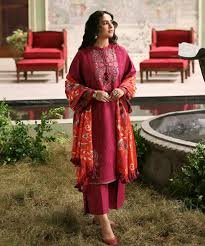 Lawn-3PC Embroidered With Digital Printed Jacquard Dupatta-5094