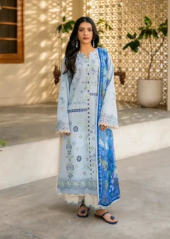 Lawn-3PC Embroidered with Digital Printed Jacquard Dupatta-5200
