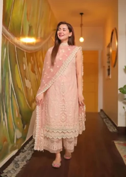 Lawn 3PC Embroidered With Organza Embroidered Dupatta-1049