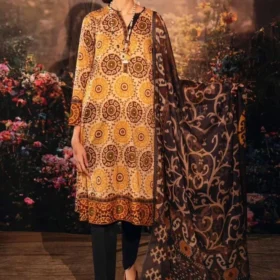 Lawn 3PC Printed With Printed Voile Dupatta-754